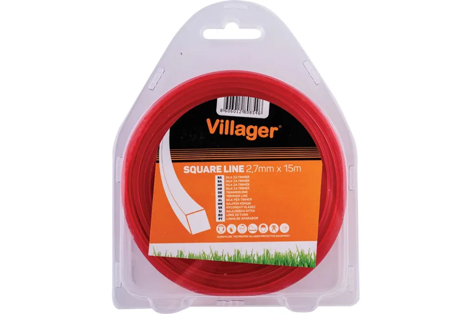 Trimmerlijn 2,7 mm x 15 m – Nylondraad – Vierkant – Rood