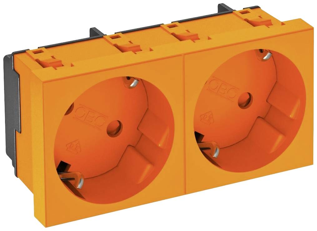 OBO Bettermann 6120105 Apparaatinzet 2-voudig stopcontact (b x h x d) 90 x 45 x 42 mm Oranje 1 stuk(s)