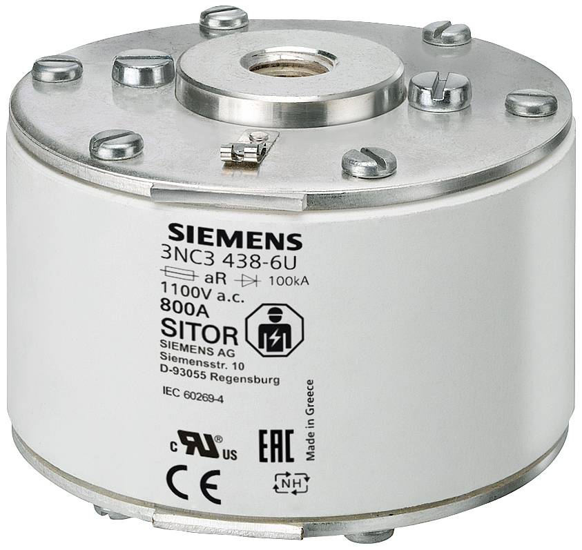 Siemens 3NC34386U Zekeringsinzetstuk Afmeting zekering = 3 800 A 1100 V 3 stuk(s)