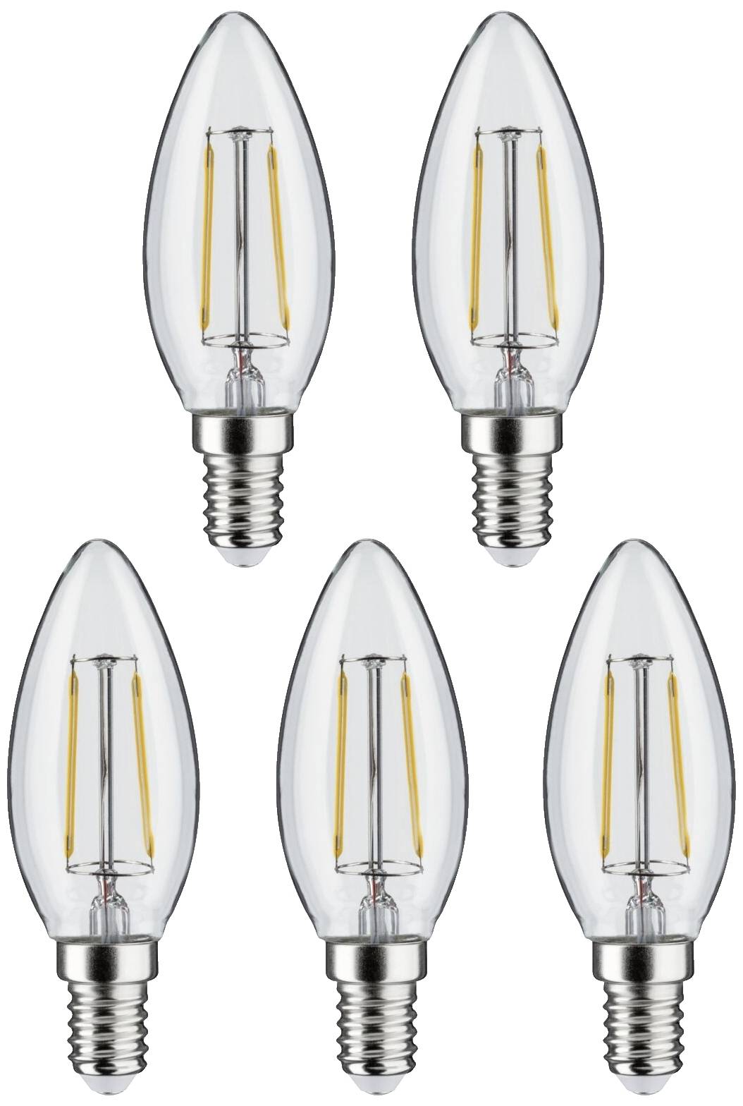 Paulmann 29094 LED-lamp Energielabel F (A - G) E14 Kaars 4.8 W Warmwit (Ø x h) 35 mm x 98 mm 5 stuk(s)