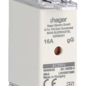 Hager LNH00016M6 NH-zekering 16 A 3 stuk(s) Hager LNH00016M6 NH-zekering 16 A 3 stuk(s)
