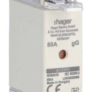 Hager LNH00080M6 NH-zekering 80 A 3 stuk(s) Hager LNH00080M6 NH-zekering 80 A 3 stuk(s)
