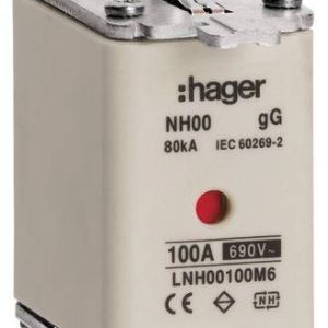 Hager LNH00100M6 NH-zekering 100 A 3 stuk(s) Hager LNH00100M6 NH-zekering 100 A 3 stuk(s)