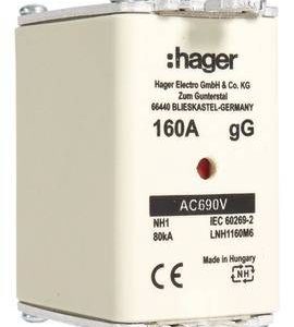 Hager LNH1160M6 NH-zekering 160 A 3 stuk(s) Hager LNH1160M6 NH-zekering 160 A 3 stuk(s)