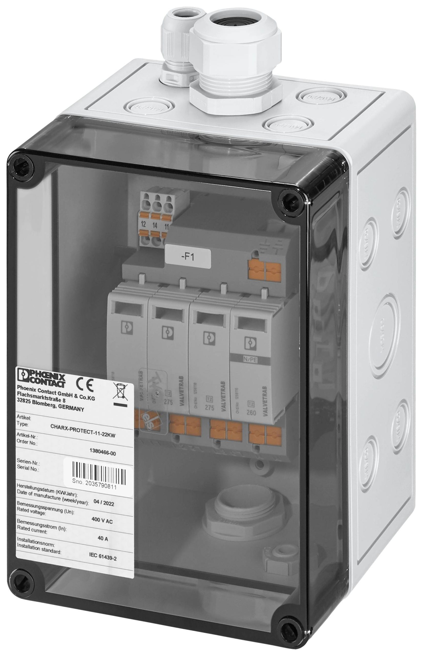 Phoenix Contact 1380466 CHARX-PROTECT-11-22KW Overspanningsafleider 1 stuk(s)