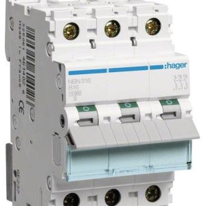 Hager NBN316 NBN316 Zekeringautomaat 3-polig 16 A 400 V Hager NBN316 NBN316 Zekeringautomaat 3-polig 16 A 400 V