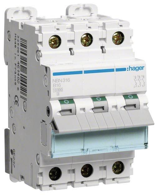 Hager NBN316 NBN316 Zekeringautomaat 3-polig 16 A 400 V
