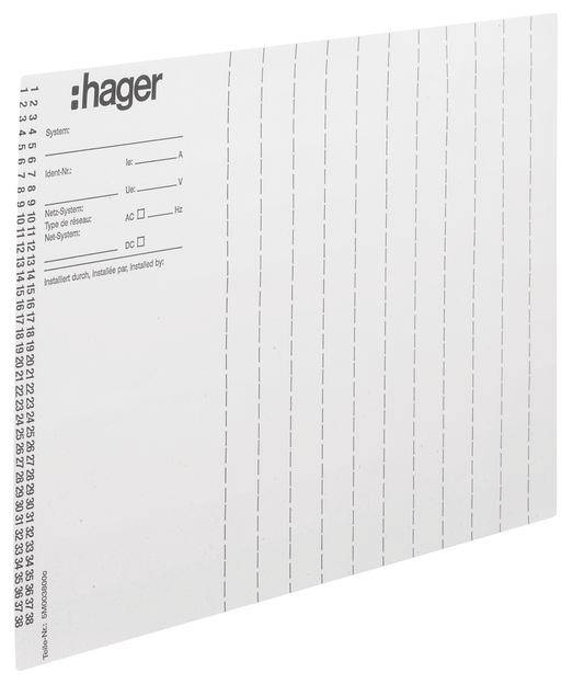 Hager ZZ90B Hager ZZ90B markeringsvellen universeel installatielnummer DIN A4 10 stuks Schrijfvellen Wit 1 stuk(s)