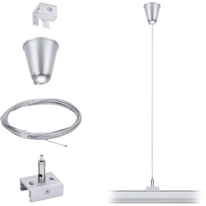 Paulmann 12V-kabelsysteemcomponenten Plafondbevestiging Zilver 95583 ProRail3 Steel Wire Suspension Paulmann 12V-kabelsysteemcomponenten Plafondbevestiging Zilver 95583 ProRail3 Steel Wire Suspension