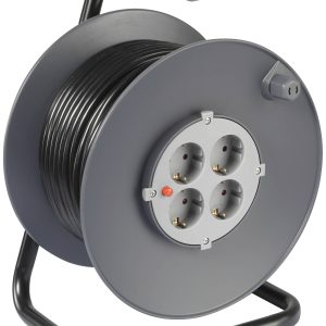 Sygonix SY-5655928 Kabelhaspel 50 m Zwart Randaarde stekker
