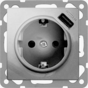 PEHA by Honeywell 244161 Wandcontactdoos met USB Inzetstuk Aluminium 1 stuk(s) PEHA by Honeywell 244161 Wandcontactdoos met USB Inzetstuk Aluminium 1 stuk(s)