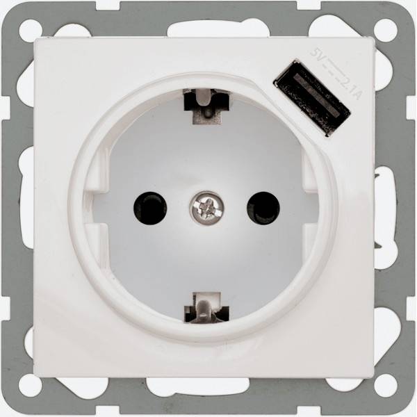 PEHA by Honeywell 317991 Wandcontactdoos met USB Inzetstuk Wit 1 stuk(s)