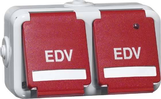 PEHA by Honeywell 814311 Wandcontactdoos met randaarde en klapdeksel Compleet 1-voudig Rood 1 stuk(s)