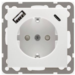 PEHA by Honeywell 318212 Wandcontactdoos met USB Inzetstuk Aluminium 1 stuk(s) PEHA by Honeywell 318212 Wandcontactdoos met USB Inzetstuk Aluminium 1 stuk(s)