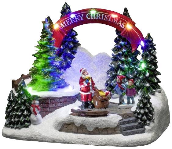 Konstsmide 4244-000 Kerstman met kind Meerkleurig LED Bont Schakelaar, Muziek