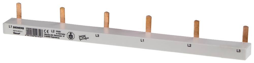 Siemens 5ST36151 Pen-SS 3PH 10 mm2, 12 te grijs, pennenverzamelrail, vaste lengte 210 mm voor AFDD Penverzamelrail 10 st