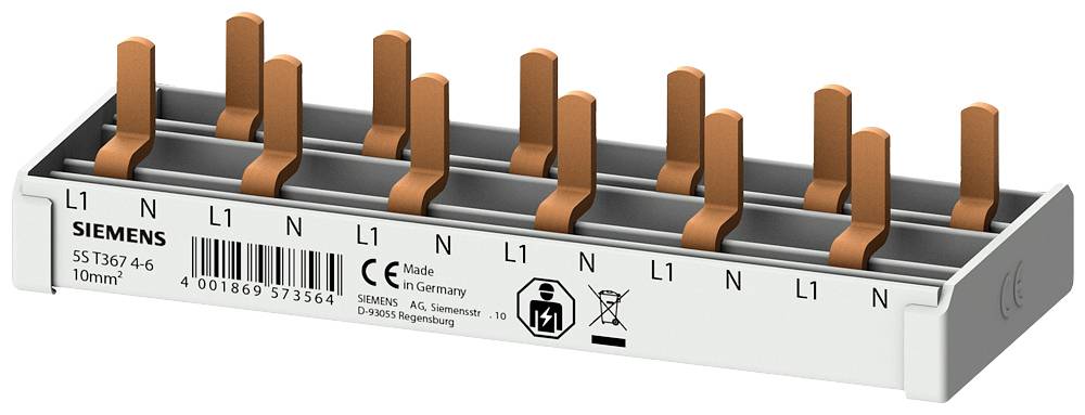 Siemens 5ST36746 Pensa.rail compact, 10 mm2 aansluiting 1p/N 6x compacte eenheid 1 te Penverzamelrail 1 stuk(s)