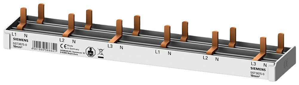 Siemens 5ST36750 Pensa.rail compact, 10 mm2 aansluiting 3p/N 6x AFDD 5SM6 + 6x compact apparaat Penverzamelrail 1 stuk(s