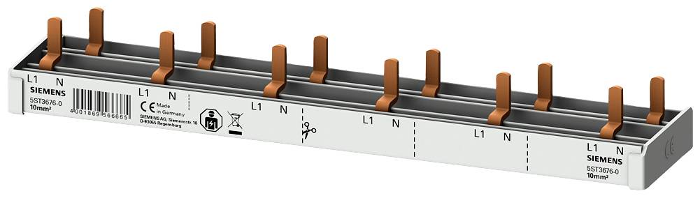 Siemens 5ST36760 Pensa.rail compact, 10 mm2 aansluiting 1p/N 6x AFDD + 6x compacte apparaten1 te Penverzamelrail 1 stuk(