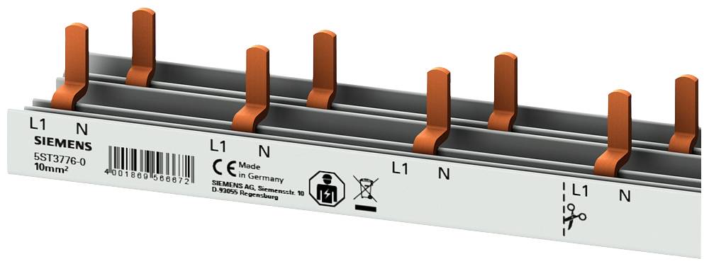 Siemens 5ST37760 Pensa.rail compact, 10 mm2 aansluiting 1p/N AFDD 5SM6 + compacte eenheid 1 te Penverzamelrail 1 stuk(s)