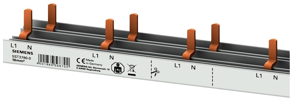 Siemens 5ST37800 Pensa.rail compact, 10 mm2 aansluiting 1p/N AFDD 5SM6 + compacte eenheid 1 te Penverzamelrail 1 stuk(s)
