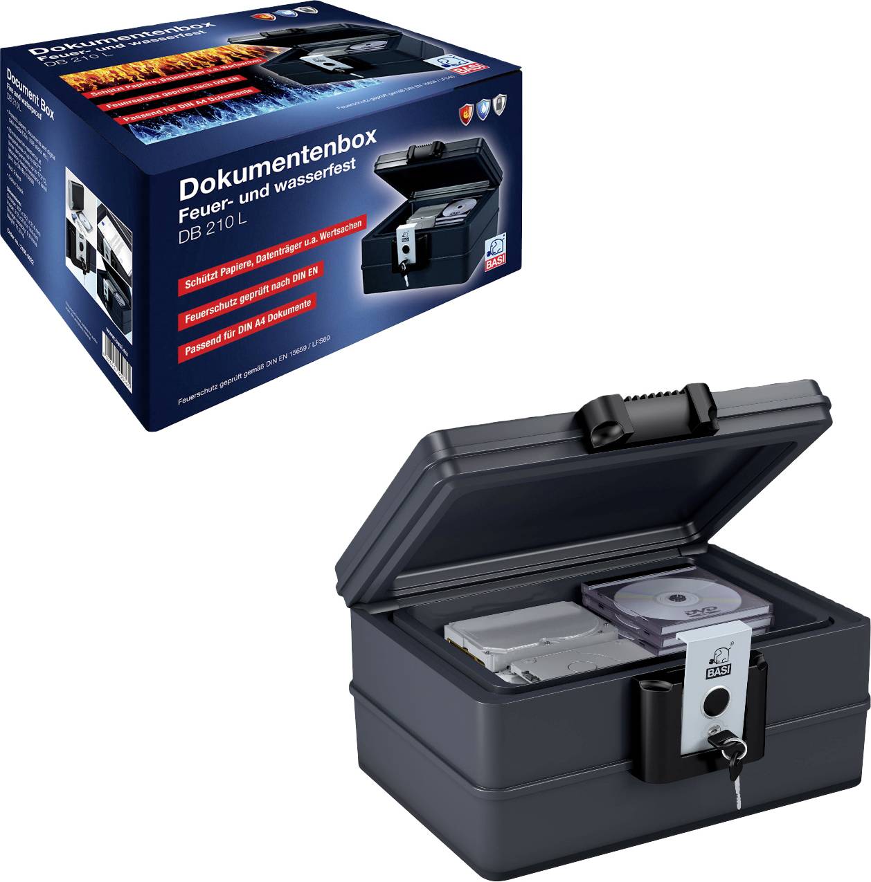 Basi 2100-0022 DB 210L Kluis Vuurvast, Waterdicht Sleutelslot