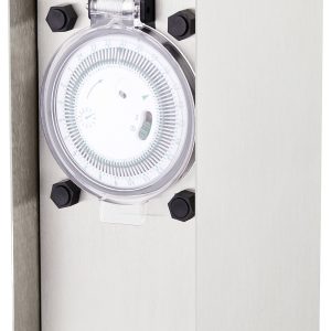 BOLD 10039 Buitenstopcontact met schakelklok 2-voudig RVS Zonder kabel, Met schakelklok
