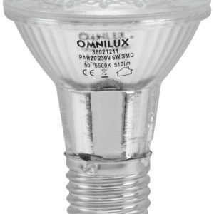 Omnilux 88021211 LED-lamp Energielabel F (A – G) E27 6 W Koudwit (Ø x l) 64 mm x 86 mm 1 stuk(s)