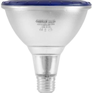Omnilux 88081882 LED-lamp E27 15 W Blauw (Ø x l) 121 mm x 135 mm 1 stuk(s) Omnilux 88081882 LED-lamp E27 15 W Blauw (Ø x l) 121 mm x 135 mm 1 stuk(s)