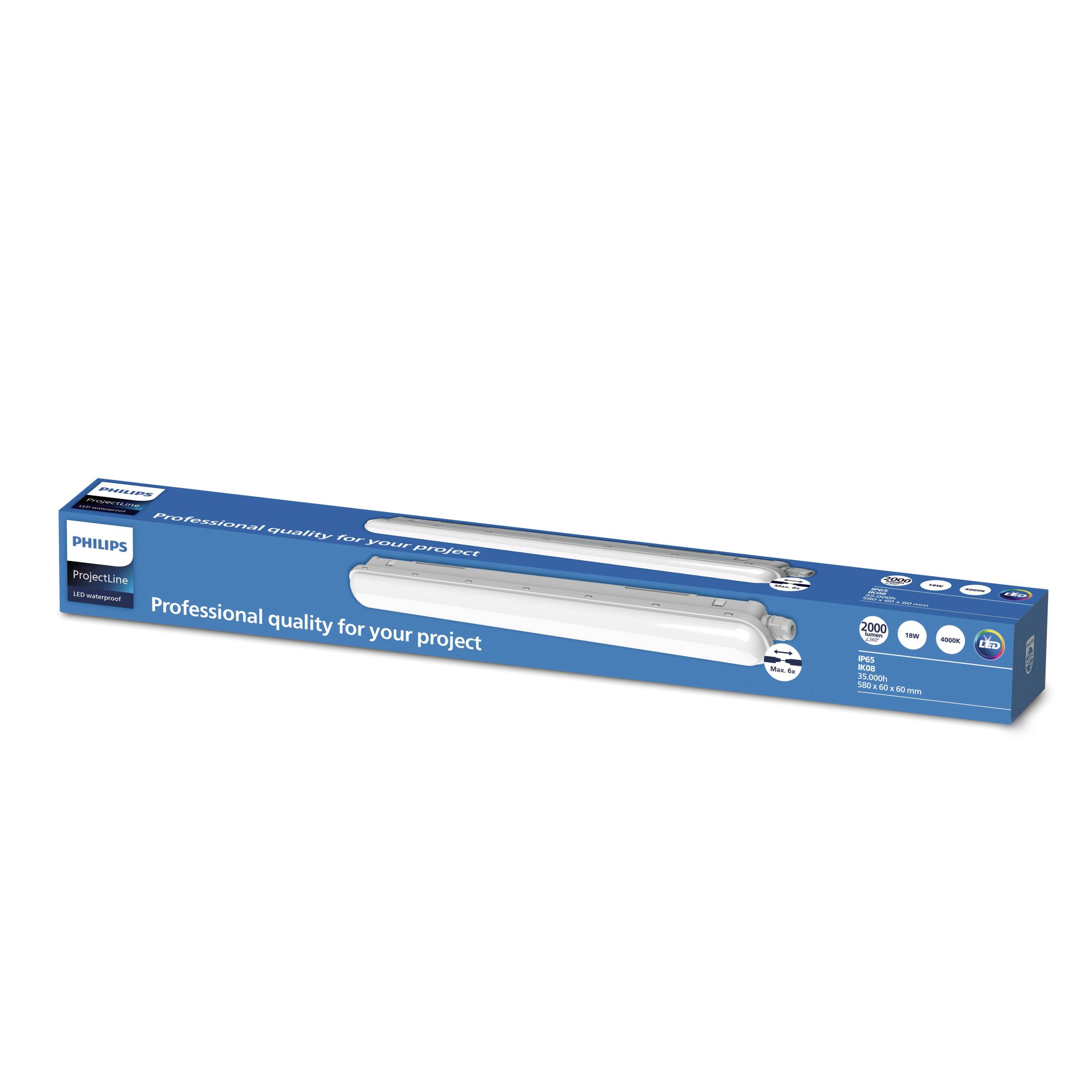 Philips LED ProjectLine Lamp voor vochtige ruimte LED 18 W Neutraalwit Wit