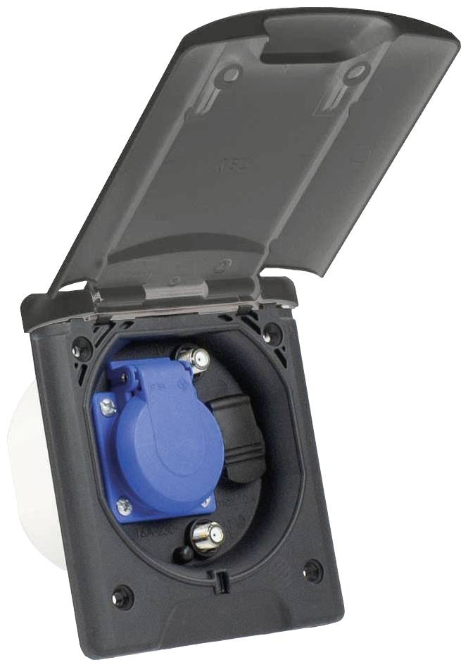 AS Schwabe 62475 Stopcontact (inbouw) IP44 Antraciet-grijs