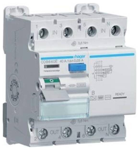 Hager CDB640E CDB640E Aardlekschakelaar 40 A 230 V, 400 V