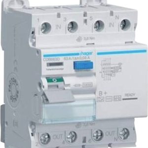 Hager CDB663D CDB663D Aardlekschakelaar 63 A 230 V, 400 V Hager CDB663D CDB663D Aardlekschakelaar 63 A 230 V, 400 V