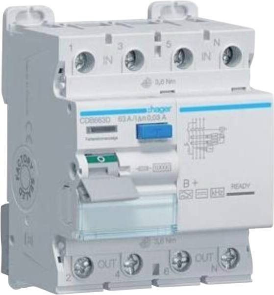 Hager CDB663D CDB663D Aardlekschakelaar 63 A 230 V, 400 V