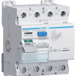 Hager CDB663E CDB663E Aardlekschakelaar 63 A 230 V, 400 V Hager CDB663E CDB663E Aardlekschakelaar 63 A 230 V, 400 V