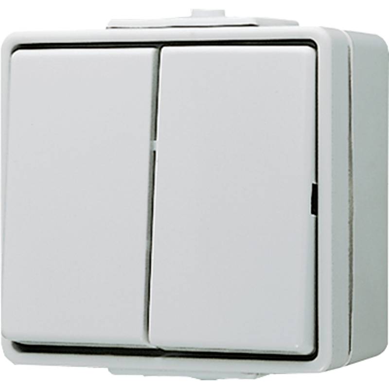 Jung 605W Dubbele schakelaar Compleet WG 600 Grijs 1 stuk(s)