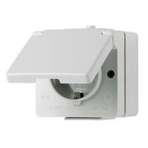 Jung 620WX Wandcontactdoos met randaarde en klapdeksel Compleet WG 600 Lichtgrijs 1 stuk(s) Jung 620WX Wandcontactdoos met randaarde en klapdeksel Compleet WG 600 Lichtgrijs 1 stuk(s)