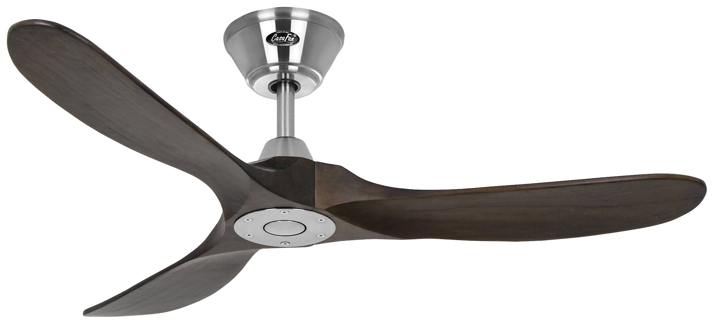 CasaFan ECO GENUINO 122 BN-NB Plafondventilator 11.3 W (Ø x h) 1220 mm x 280 mm Chroom Met afstandsbediening, Met winter