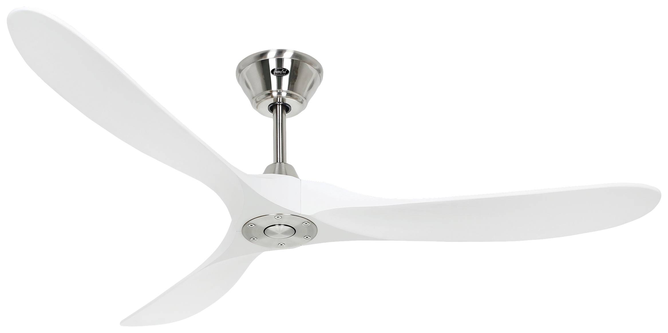 CasaFan ECO GENUINO 152 BN-MW Plafondventilator 16.6 W (Ø x h) 1520 mm x 285 mm Chroom Met afstandsbediening, Met winter