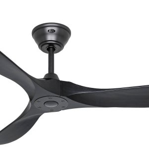 CasaFan ECO GENUINO 152 MS-MS Plafondventilator 16.6 W (Ø x h) 1520 mm x 285 mm Zwart (mat) Met afstandsbediening, Met w
