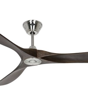 CasaFan ECO GENUINO 180 BN-NB Plafondventilator 30 W (Ø x h) 1800 mm x 290 mm Chroom Met afstandsbediening, Met wintermo