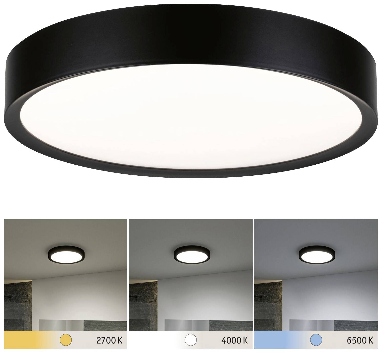 Paulmann 71086 Tega LED-plafondlamp LED 22.5 W Zwart (mat)