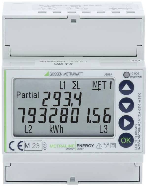 Gossen Metrawatt U289B METRALINE ENERGY U289B kWh-meter 3-fasen met S0-interface Digitaal Conform MID: Ja 1 stuk(s)