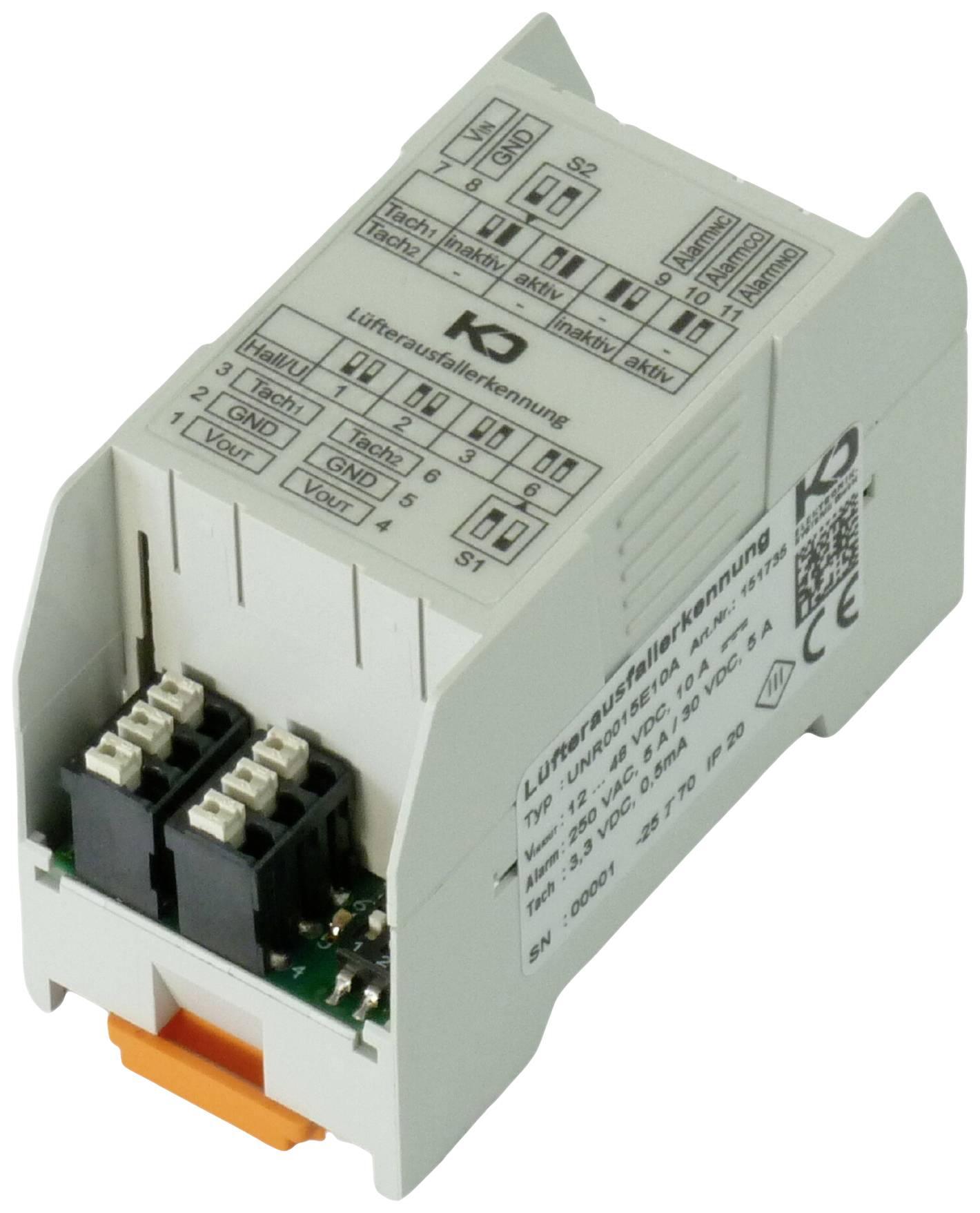KD Elektronik 151735 Detector voor ventilatorstoring Lichtgrijs