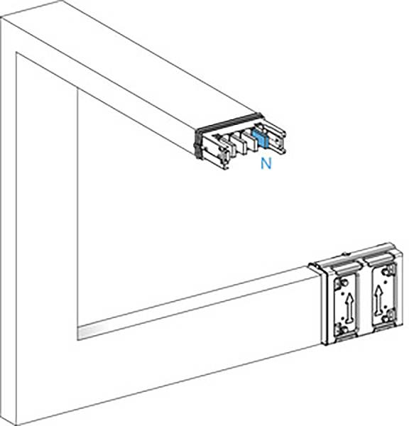 Schneider Electric KSA250DMCL43A KSA wijziging van de meervoudige richting, 250A, omhoog links Verdeelkastaccessoire 1 s