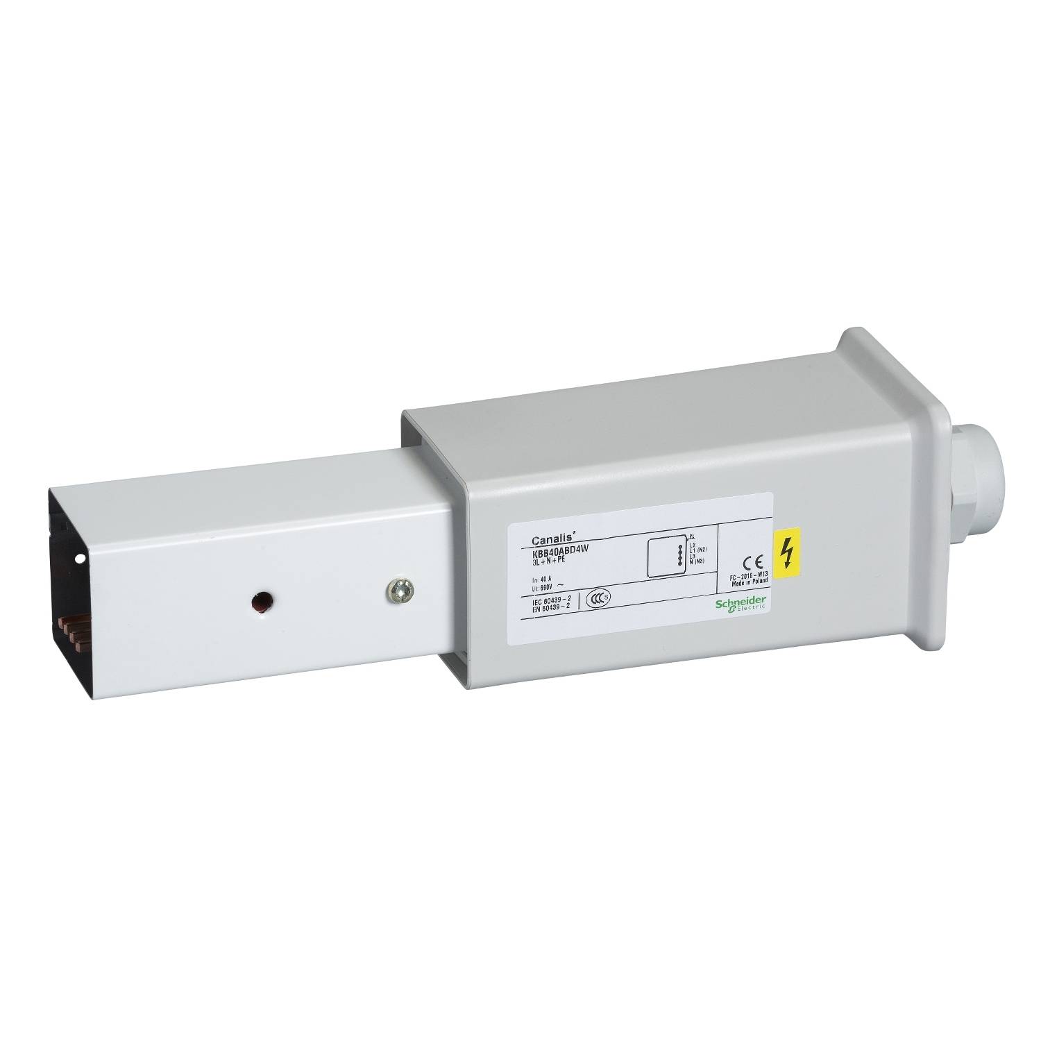 Schneider Electric KBB40ABD4W KBB eindvoeding 40A, rechts gemonteerde, 3L+N+PE Eindvoeding 1 stuk(s)
