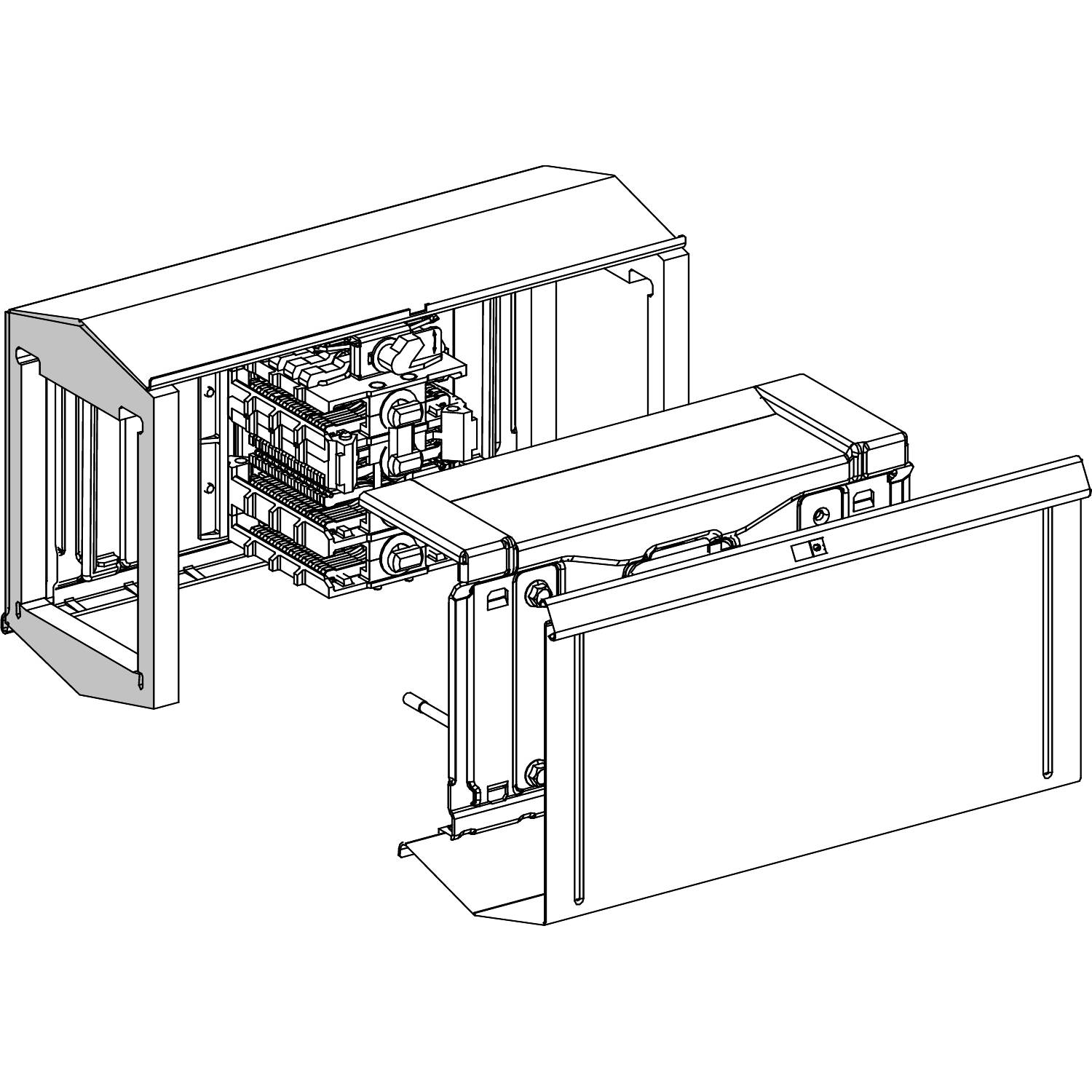 Schneider Electric KSA800FA4 KSA-accessoires, verbindingsblok, 800A, aansluiting op Canaliis KSA IP52 Verbindingselement