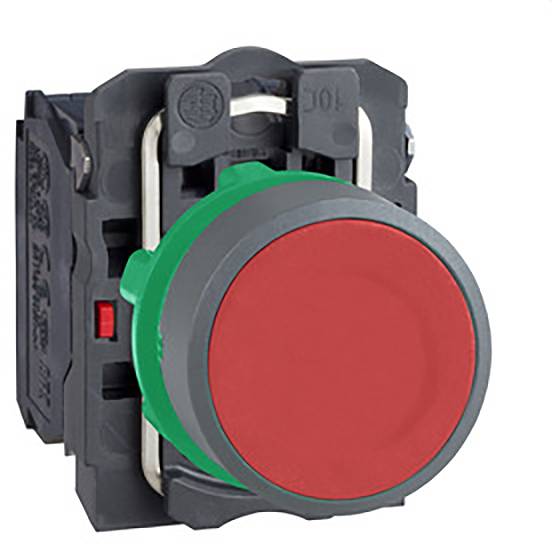 Schneider Electric XB5AA45C0 Drukknop, compl, kunststof, tastend, rood, 22 mm, 1Ö+1S, grijs Verdeelkastaccessoire 1 stuk