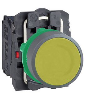 Schneider Electric XB5AA55C0 Drukknop, compl, kunststof, tastend, geel, 22 mm, 1Ö+1S, grijs Verdeelkastaccessoire 1 stuk Schneider Electric XB5AA55C0 Drukknop, compl, kunststof, tastend, geel, 22 mm, 1Ö+1S, grijs Verdeelkastaccessoire 1 stuk