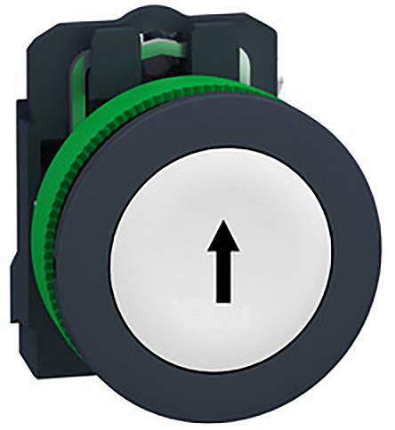 Schneider Electric XB5FA3341 Drukknop, compl, Flush, kunststof, wit, 30 mm, 1S, IP69K, pijl in zwart Verdeelkastaccessoi